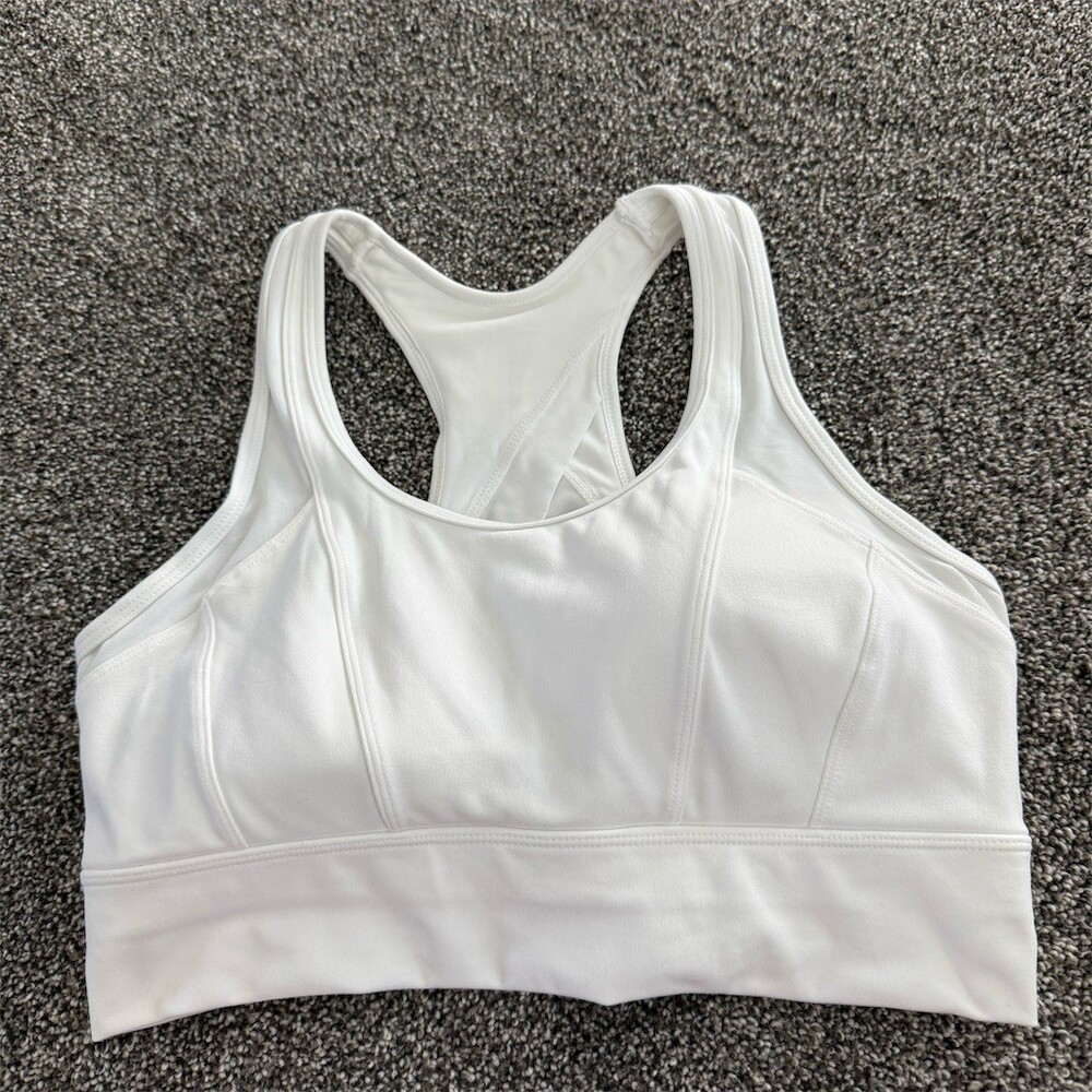 Marika Sports Bra Womens Size L White Racerback High Support Removable